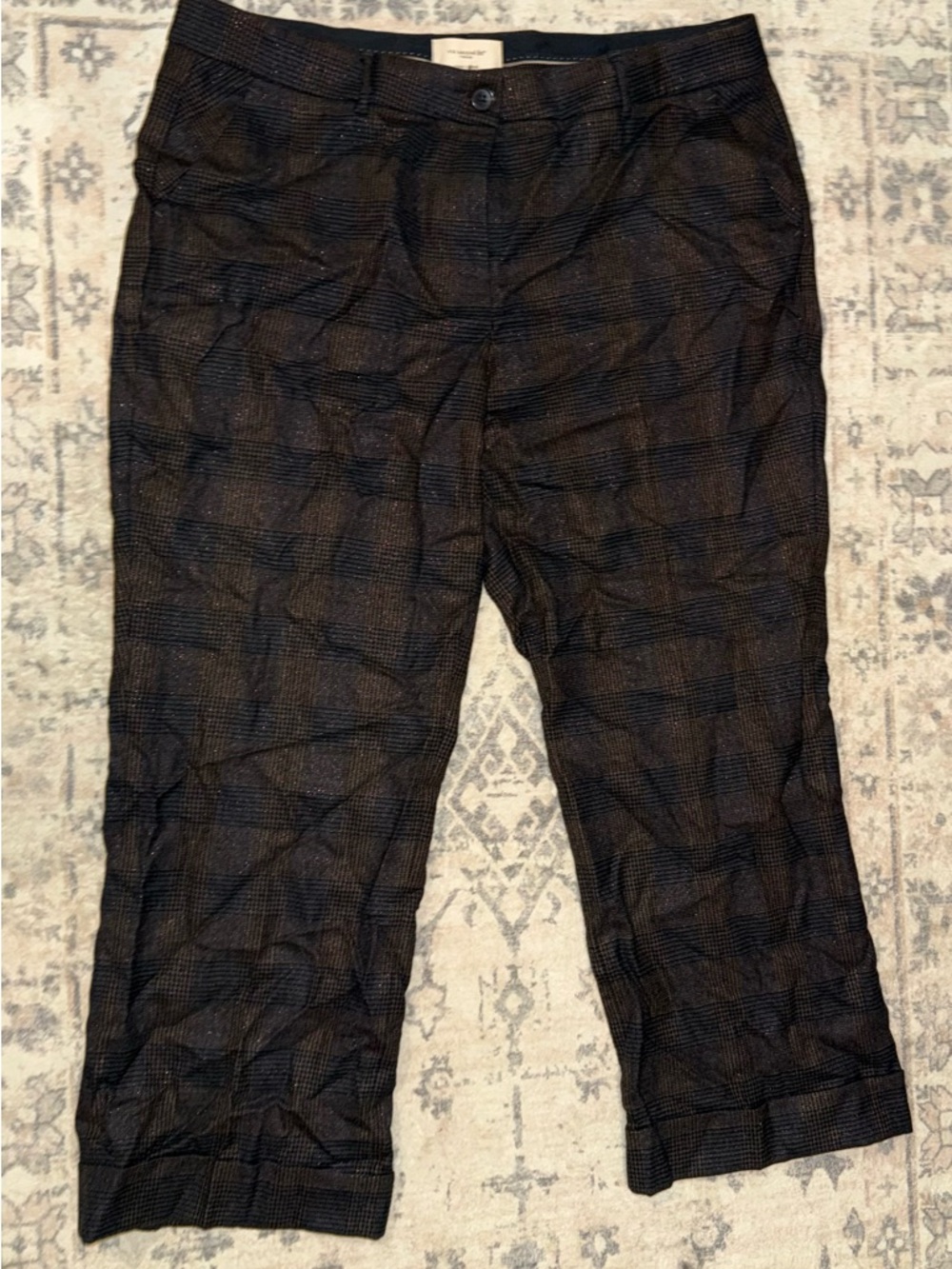 Italian Plaid Dress Pants Via Masini 80 Size 50